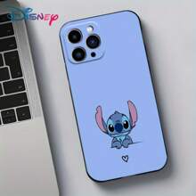 Disney Funda de teléfono con licencia de Disney, estilo de dibujos animados Stitch para IPhone 16/15/14/13/12/11 PRO/PLUS/Pro Max/XS/XXS, regalo lindo, adorable y perfecto. Imagen de papel tapiz estilo Ins.