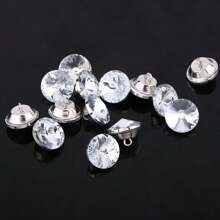 20 Stücke Strass Kristall Knöpfe, klare Polsterung mit Metallöse, Näh-Diamant-Kristall, runde Glasknöpfe für Sofa, Kopfteil, DIY Basteln, Bett Möbel Dekor