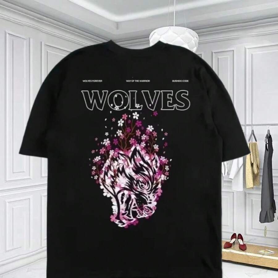 2025 New Darc Wolf Sport T-Shirt Women's Oversized Gym Graphic Tee DTG Printing Workout Fitness Short Sleeve Streetwear Top - màu đen - Xem 1