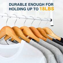 Wooden Hangers Pack Of 20 - Sturdy, Heavy Duty Hangers For Shirts, Dresses, Coats & More (Natural),9234826 - 黑與白 - 查看 6