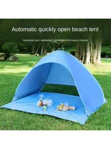 Pop-Up Beach Tent, Spacious Family Beach Tent With Carry Bag - Compact Folding Design, Suitable For Outdoor Camping, Picnic And Travel, Lightweight Durable Portable Sun Shelter, UPF 50+ UV Protection! Includes 6 Tent Pegs. Perfect Christmas, Halloween Or Thanksgiving Gift