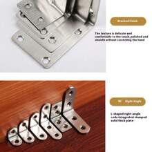 Kątowniki ze stali nierdzewnej, pogrubione wsporniki półek w kształcie litery L o kącie 90 stopni, łączniki sprzętowe do stołów, krzeseł i mebli