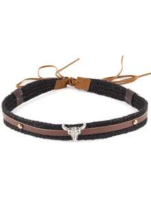 1 pièce Chapeau de cowboy respirant pour garçons avec une boucle de ceinture classique en forme de tête de taureau, parfait pour les activités de loisirs en plein air comme le camping, la pêche, la randonnée et les vacances - Polyester, non extensible, fermé par boucle, accessoires de camping - Chapeau de cowboy avec décoration tête de veau - Voir 13