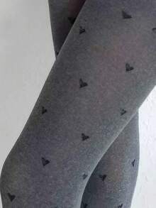 1件套女士高弹力紧身丝质心形打底裤