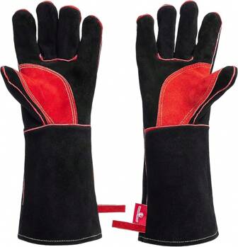 Welding Gloves - 16IN Long - M To L Size - Fireproof And Heat Resistant, Kevlar Stitching - Great For Fireplaces, Fire Pits And Wood Stoves