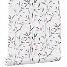 1 rolă de tapet cu flori dezlipite cu cerneală, stil decorativ romantic, tapet autoadeziv, detașabil, decor de bucătărie, autocolant vinil, atingebil, decor vintage pentru baie, decor de perete și mobilier pentru living, decor detașabil și lipicios, DIY, 17,7 in/196,8/118,1/39,3 in, tapet, autocolante de perete, decor de perete, detașabil și lipicios