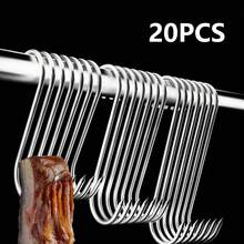 Gancho en forma de S de acero inoxidable, herramienta de 20 piezas para ahumar carne de carnicero, carnicero, caza, pollo, barbacoa, salchicha de cerdo, Bacon, parrilla QDYZ - 13 centímetros - Ver 1