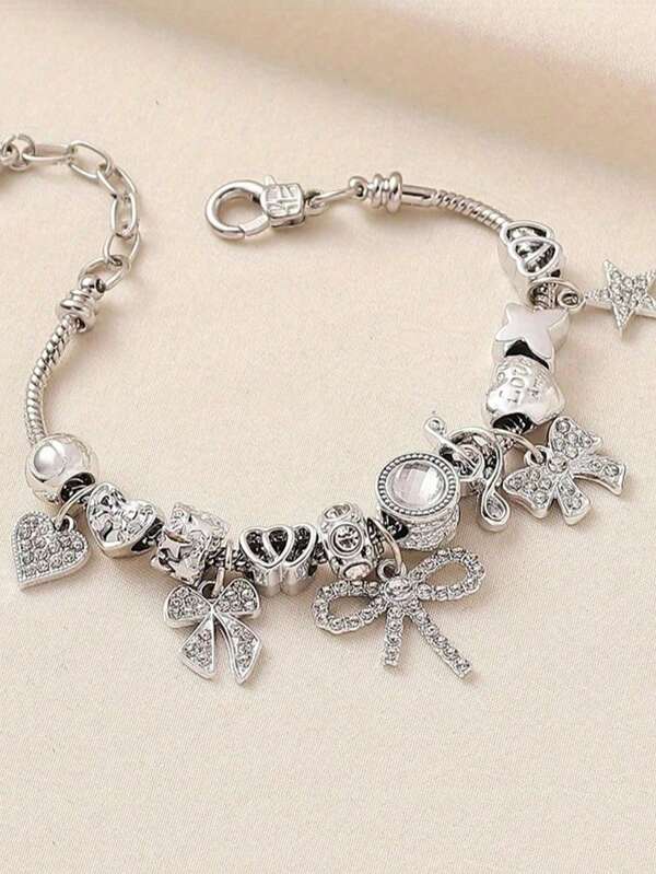 1pc Women's Multifunctional Beaded Bow Adjustable Bracelet, European And American Style, Elegant And Personalized Necklace Gift Jewelry For Summer Banquet, Suitable For Daily Wear, Simple And Stylish Necklace, Unisex Jewelry, Can Be Matched With Your Daily Outfit, Beach Vacation, Date, Music Festival, Party