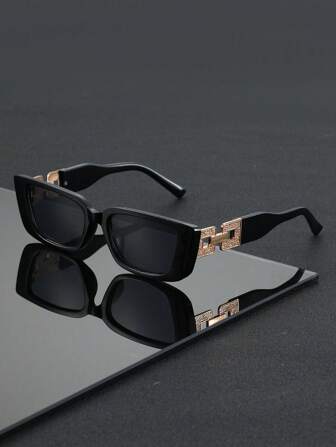 1副几何全框黑色太阳镜，基础款优雅男士时尚眼镜，适合热带海滩度假、户外休闲活动、返校季、高尔夫、街头风等场合佩戴。