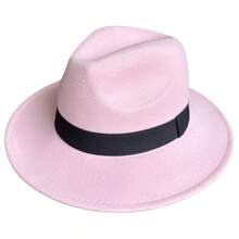 Classic Felt Fedora Hat With Medium Straight And Stiff Brim - 淺粉色 - 查看 2
