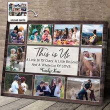 1pc Custom Family Photo Collage Canvas Wall Art - Personalized With "This Is Us" Quote, Ideal For Mom, Dad, Grandparents, Family Souvenirs, Bedroom, Living Room, Hallway Decor, Family Room Decor | Modern Wall Art | Art, Family Room Decor,Christmas Gift Supplies - Multicolor - View 4