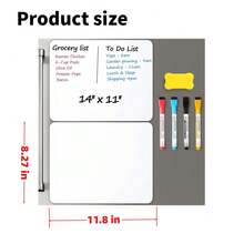 Magnetic Erasable Whiteboard Fridge Sticker - Weekly Planner & Organizer With Grocery List, Meal Plan, And To-Do Sections For Kitchen Refrigerator - Multicolor - View 8