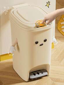 大容量矩形塑料垃圾桶，带踏板，双开口，防臭密封，脚踏操作，无需电源，适用于厨房和客厅，抛光表面