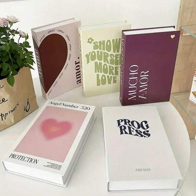 北欧风仿真书，装饰道具，适用于书架、客厅橱柜，创意展示模型，简约现代北欧风仿真书装饰道具，创意客厅书架装饰，客厅装饰仿真书，家居装饰仿真书，咖啡桌书籍（非储物用途）