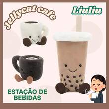 JC Coffee Cup Plush Doll - Mini Plush In Beige And Brown Cozy Creative Gift - Copo de bubble tea - 查看 3
