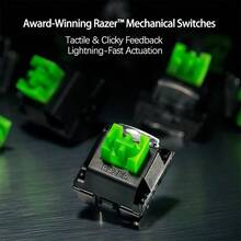 黑寡妇蜘蛛 X 竞技版 87 键绿轴机械游戏键盘，Razer 定制开关，响应速度快，符合人体工程学的阶梯式键帽，游戏模式下无冲突 - 黑色 - 查看 5