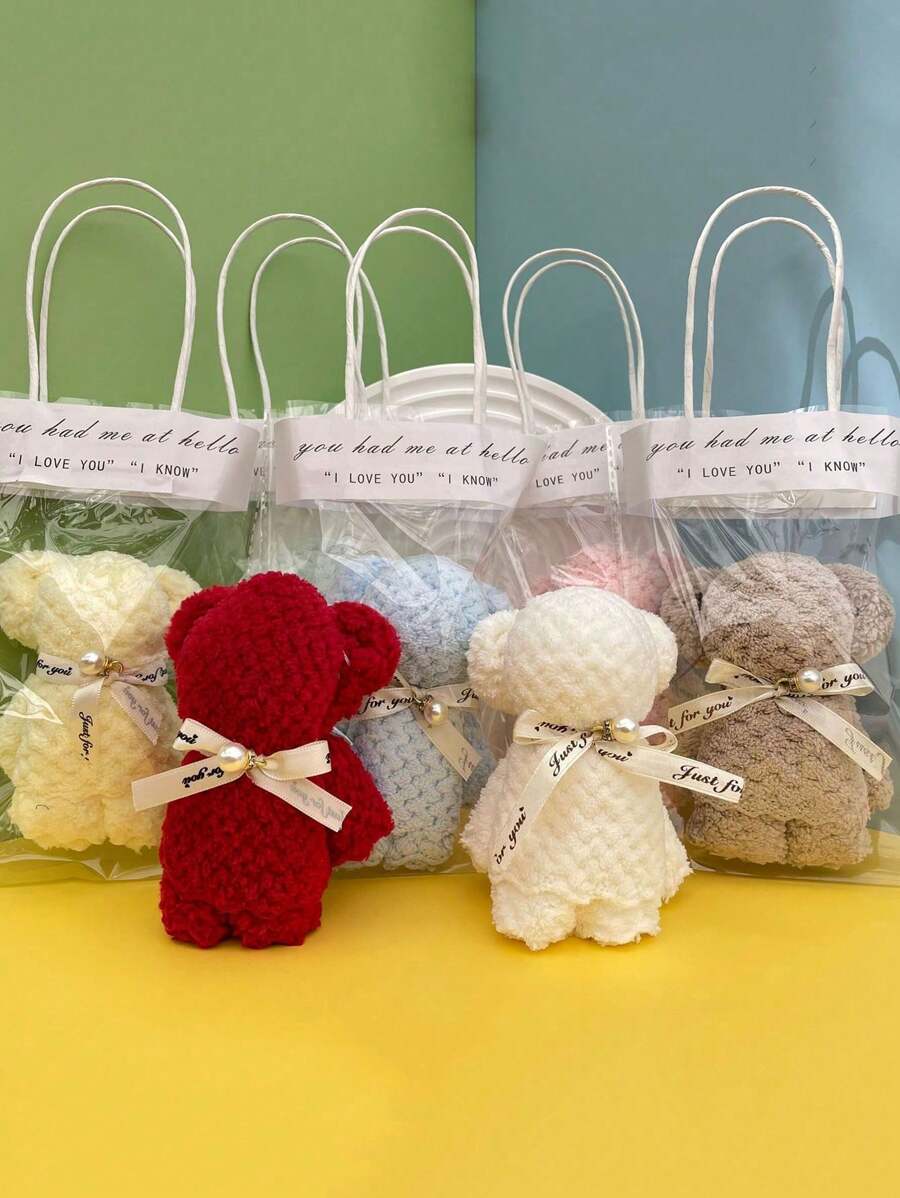 20pcs/Set Cute Bear Shaped Towel, Bear Doll Towel, Soft Creative Face Towel, Birthday Gift, Wedding Gifts, Bathroom Decor, Gifts For Party Shower Towels For Beaty Salon, Hotel Sports,Home Essentials, Towel, Skin Care