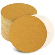 6Inch 60/80/100/120/150/240/320/400/600 Grit No-Hole Hook And Loop Sanding Discs 50/100Pcs, Random Orbital Sandpaper For Automotive And Woodworking - Yellow - View 1