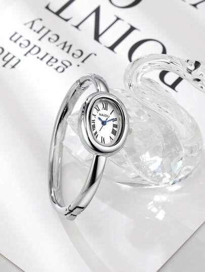 1pc Women's Bracelet Watch, Vintage Style Quartz Watch, Fashionable & Minimalist, Suitable For Daily Wear