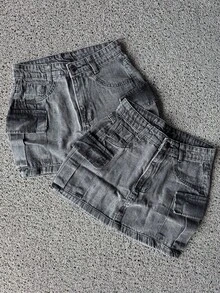 Graphite Gray Cargo Skirt Sensation - Xám - Xem 2