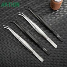 German Quality Stainless Steel Tweezers Anti-Static Curved Tip For DIY Nail Art Crafts - Multicolor - View 2