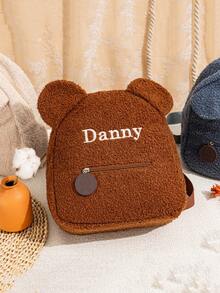Personalized Embroidered Teddy Bear Backpack, Fluffy Kids Toddler Backpack, Customized Letter Backpack For Children - Many - View 5
