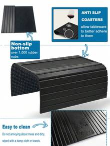 1个可折叠木质扶手托盘，防水易清洁，适用于扶手椅、餐桌，防滑早餐托盘，多用途，可放置毯子、桌子、椅子、地毯、床，非常适合放置饮料、手机、零食、遥控器、咖啡，是绝佳的圣诞礼物。