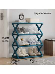 1 pieza Estantería multiusos a prueba de polvo para zapatos, de fácil montaje y movimiento, estantería de almacenamiento de pie de plástico, estantería de almacenamiento multifuncional de gran capacidad, organizador de piso de fácil montaje sin herramientas, apilable, esencial para el hogar y la habitación, ahorra espacio, organización del hogar para almacenar zapatos, botas y diversos artículos, apta para pasillos, armarios, salas de estar y dormitorios