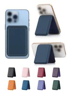 EIGIIS 1pc Magnetic Phone Wallet, Magnetic Bracket Card Pack, Adjustable Stand With 3 Card Slots, Perfect For Everyday Use, Modern Wallet Design, Durable Wallet For All Phone, Magnetic Cover Phone Accessory - Multicolor - View 2