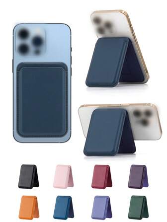 EIGIIS 1pc Magnetic Phone Wallet, Magnetic Bracket Card Pack, Adjustable Stand With 3 Card Slots, Perfect For Everyday Use, Modern Wallet Design, Durable Wallet For All Phone, Magnetic Cover Phone Accessory