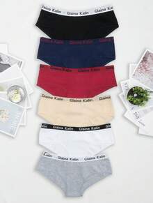 6 Pack Calzon Bikini Elastico 100% Algodon Mujer Sexy Comodo - muchos - Ver 6