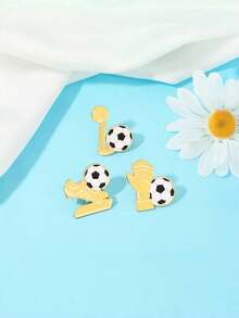 1/4枚2026世界杯必备合金徽章和胸针 - 时尚配饰，适合足球爱好者装饰服装、背包和帽子。#足球元素徽章 #时尚配饰徽章，记录球场上的激动时刻，完美的球迷聚会和庆祝活动小礼物。 - 多色-A - 查看 3