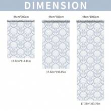 1 卷优雅蓝色花卉自粘壁纸，波西米亚叶子图案，即撕即贴，防水壁纸，可移除接触纸，易于安装，适用于家居装饰、卧室、客厅、厨房壁纸、家具橱柜表面翻新贴纸、返校季和秋季节日礼物，17.32 * 118.11 / 196.85 英寸