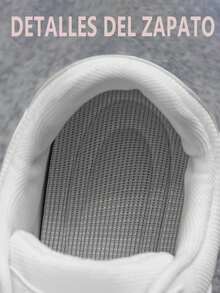 Tenis deportivos casuales con suela gruesa para hombre, diseño clásico versátil de estilo urbano y color sólido con puntera redonda y cordones ajustables, material sintético transpirable con suela antideslizante amortiguadora resistente para uso diario trabajo salidas informales deportes ligeros y todas las estaciones - blanco - Ver 9