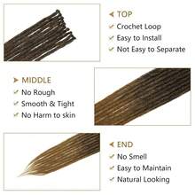 Dreadlock Extensions 20 Strands Boho Style Crochet Hair Dreads Synthetic Single Ended Hippie Loc Hair Extensions Handmade Crochet Braids For Women & Men - 漸變金色 - 查看 3