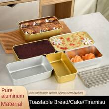 1 pieza, Bandeja de hornear de pan de aluminio resistente a altas temperaturas de 7 pulgadas/8 pulgadas/9 pulgadas, molde de horneado DIY, molde de horneado, caja de hornear rectangular, molde rectangular antiadherente para hornear queso y pasteles, resistente a altas temperaturas, fácil de limpiar, adecuado para reuniones familiares