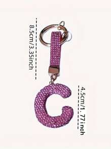 Llavero con iniciales de cristal brillante con strass - Colgante de cristal con suerte, encanto de aleación brillante para bolsos y mochilas - Regalo perfecto para cumpleaños y ocasiones especiales, llavero, anillo, accesorio para bolso, mochila, coche, colgante para mujeres y niñas, accesorios para billetera y bolso, iniciales de la A a la Z