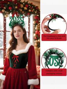 1pc/4pcs Christmas Headbands ,Cute Holiday Headbands Hair For Family,2026christmas Photo Props For Christmas Party Supplies Xmas Gifts.