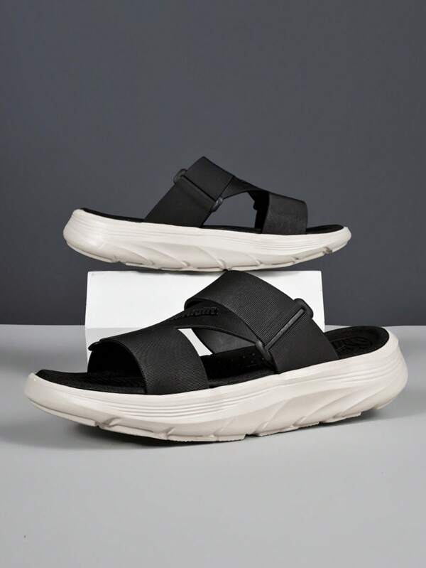 Men's Fashionable Soft EVA Comfortable Slippers, Breathable Casual Slip-On Sandals For Summer