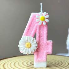 1 Nến số sinh nhật, Nến sinh nhật hình hoa màu hồng, Trang trí bánh nến đính sequin, Thích hợp cho các vật phẩm kỷ niệm - Nhiều màu - Xem 7