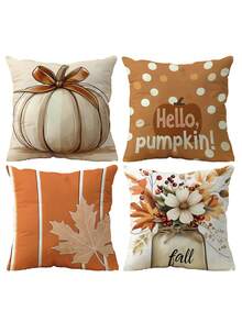 1 件/4 件南瓜印花枕套、家居装饰沙发靠垫套、卧室头枕枕套、汽车腰垫套、万圣节装饰、秋季装饰、房间装饰 - 彩色 - 查看 7