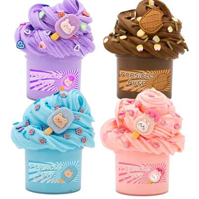 1Pc 70ml Ice Cream Scented Butter Slime Toy Kit For Girls And Boys,Super Soft And Non Sticky, Focus On Relieve Stress DIY Surprise Slime, Suitable For Birthday Gift And Party Favors