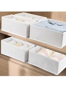 1/2/3/6 Stücke einfache faltbare Stoffaufbewahrungsbox - Schubladenteiler Organizer Behälter für Unterwäsche/BH