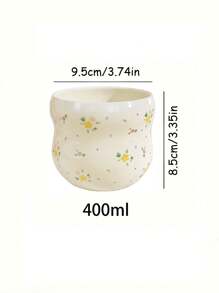 Stylish Ceramic Cup Decorated With Roses, Comfortable Coffee/Tea Cup For Home Use, High Quality And Stylish Design