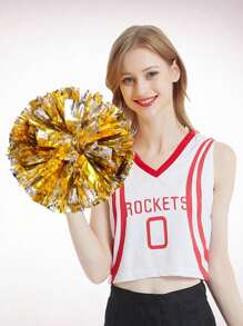 2pcs Cheerleader Pom-Poms, Cheer Dance Hand Flowers, Sports Game Hand Flowers