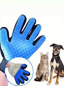 通用宠物美容手套 - 适用于犬、猫和长毛兔，轻柔梳理毛发，具备洗澡和按摩功能，腕带可调节，易于清洁，五指设计，适合短毛和长毛宠物，采用耐用硅胶材质，适合所有犬种和猫爪尺寸，宠物美容产品，柔软的宠物美容工具，多功能洗澡、脱毛、按摩、梳理和刷毛手套 - 彩色 - 查看 3