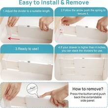 Vtopmart 6 Pack Drawer Dividers For Clothes, 4&#34; High 116&#34;-17&#34; Adjustable Expandable Dresser Drawer Organizer, Plastic Drawers Separators For Dresser, Baby Clothes, Underwear, Kitchen &Amp; Office Storage