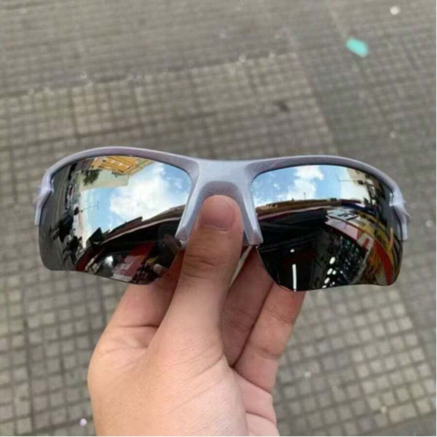 Unisex Anti-UV Sports Sunglasses - Silver - View 1
