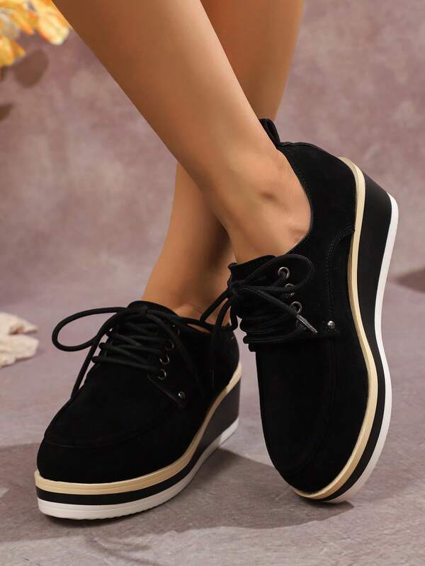 2025 Autumn New Thick Sole Platform Casual Shoes For Women, Fashion Elevator Shoes For Petite