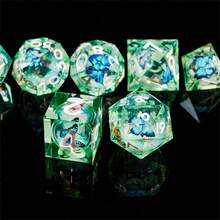 树脂蝴蝶镶嵌角色扮演游戏骰子，沉浸式桌面游戏体验的理想选择